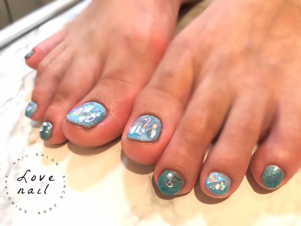 涼しげ梅雨ネイル 品川 白金 五反田のネイルサロン ラブネイル Love Nail